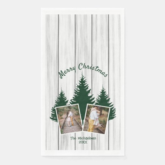 Rustic Woodland Christmas Photo Servet (Voorkant)