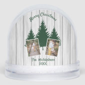 Rustic Woodland Christmas Photo Sneeuwbol (Voorkant)