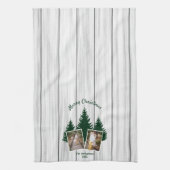 Rustic Woodland Christmas Photo Theedoek (Verticaal)