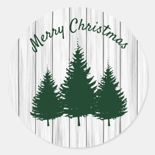 Rustic Woodland Christmas Ronde Sticker (Voorkant)