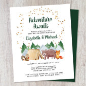 Rustic Woodland Couples Baby shower Uitnodiging