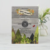Rustic Woodland Creature Baby shower Uitnodiging (Staand voorkant)