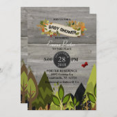 Rustic Woodland Creature Baby shower Uitnodiging (Voorkant / Achterkant)