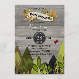 Rustic Woodland Creature Baby shower Uitnodiging