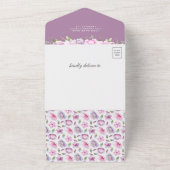 Rustic Woodland Cute Floral Squirrel Baby shower All In One Uitnodiging (Buitenkant)