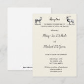 Rustic Woodland Deer Design Reception Kaart (Voorkant / Achterkant)