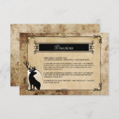 Rustic Woodland Deer Direction Informatiekaartje (Voorkant / Achterkant)