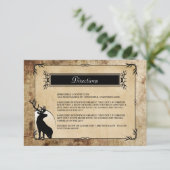 Rustic Woodland Deer Direction Informatiekaartje (Staand voorkant)