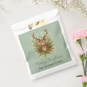 Rustic Woodland Deer Head with Winter Foliage - Bedankzakje (Gezegeld)