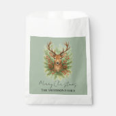 Rustic Woodland Deer Head with Winter Foliage - Bedankzakje (Voorkant)