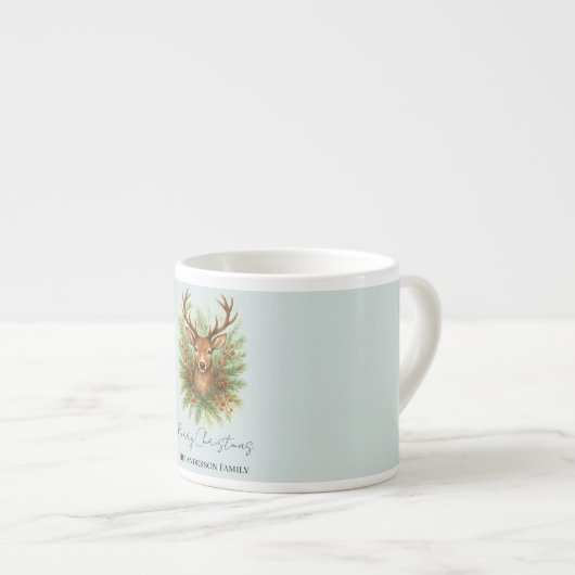 Rustic Woodland Deer Head with Winter Foliage -  Espresso Kop (Voorkant rechts)