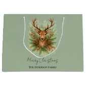Rustic Woodland Deer Head with Winter Foliage -  Groot Cadeauzakje (Voorkant)