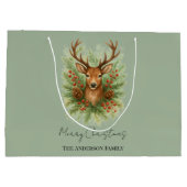 Rustic Woodland Deer Head with Winter Foliage -  Groot Cadeauzakje (Achterkant)