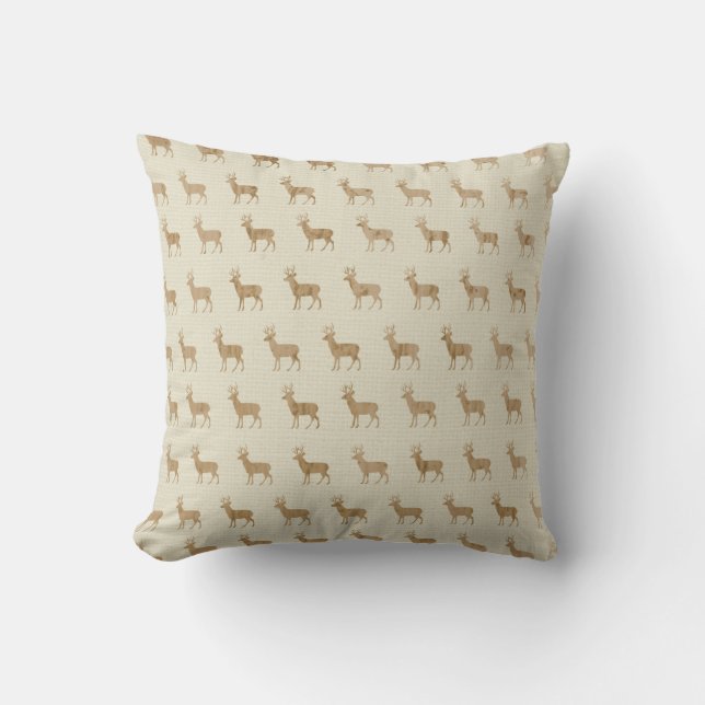 Rustic Woodland Deer Pillow Kussen (Voorkant)