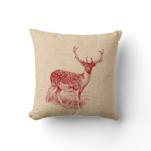 Rustic Woodland Deer Pillow