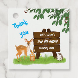 Rustic Woodland Deer Rabbit Hedgehog Birthday Bedankjes Labels