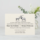 Rustic Woodland Deer Wedding Invitation Kaart (Staand voorkant)