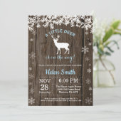 Rustic Woodland Deer Winter Boy Baby shower Kaart (Staand voorkant)
