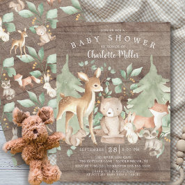 Rustic Woodland Dieren Neutraal Baby shower Kaart