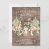 Rustic Woodland Dieren Neutraal Baby shower Kaart (Voorkant)