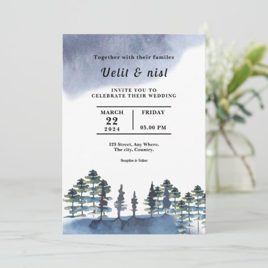Rustic Woodland Editable Invitation Kaart (Staand voorkant)
