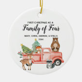 Rustic Woodland, eerste Kerstmis als familie van v Keramisch Ornament (Voorkant)