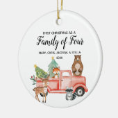 Rustic Woodland, eerste Kerstmis als familie van v Keramisch Ornament (Links)