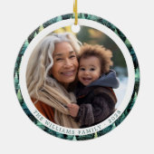 Rustic Woodland Familie Kerstfoto Keramisch Ornament (Achterkant)