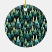 Rustic Woodland Familie Kerstfoto Keramisch Ornament (Achterkant)