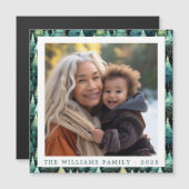 Rustic Woodland Familie Kerstfoto Magneet (Voorkant / Achterkant)