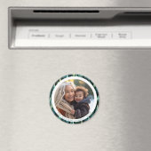 Rustic Woodland Familie Kerstfoto Magneet (Insitu (Vaatwasser))