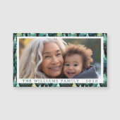 Rustic Woodland Familie Kerstfoto Magneet (Voorkant)
