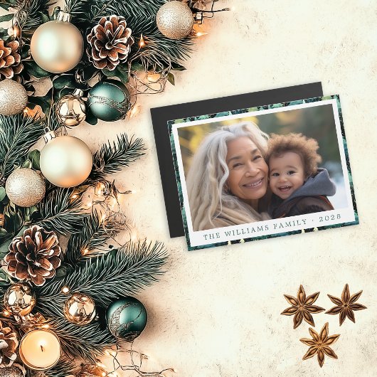 Rustic Woodland Familie Kerstfoto Magneet