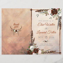Rustic Woodland Feathers en Floral Bloom