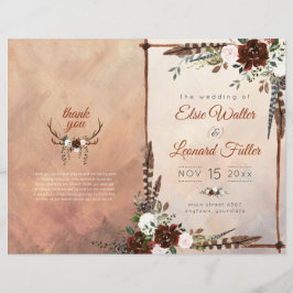 Rustic Woodland Feathers en Floral Bloom