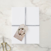 Rustic Woodland Feathers en Floral Bloom Cadeaulabel (Met Touw)