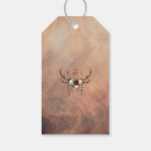 Rustic Woodland Feathers en Floral Bloom Cadeaulabel (Achterkant)