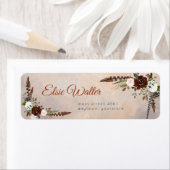 Rustic Woodland Feathers en Floral Bloom Etiket (Insitu)