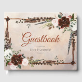 Rustic Woodland Feathers en Floral Bloom Gastenboek (Voorkant)