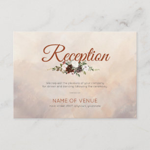 Rustic Woodland Feathers en Floral Bloom Informatiekaartje