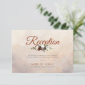 Rustic Woodland Feathers en Floral Bloom Informatiekaartje (Staand voorkant)