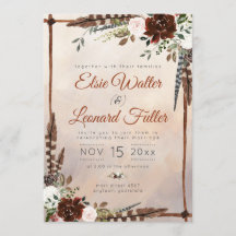 Rustic Woodland Feathers en Floral Bloom