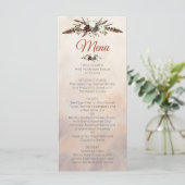 Rustic Woodland Feathers en Floral Bloom Menu (Staand voorkant)