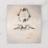 Rustic Woodland Feathers en Floral Bloom Plaatskaartje (Buitenkant ongevouwen)