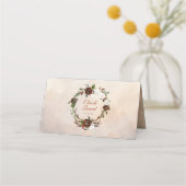 Rustic Woodland Feathers en Floral Bloom Plaatskaartje (Achterkant)