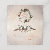 Rustic Woodland Feathers en Floral Bloom Plaatskaartje (Buitenkant ongevouwen)