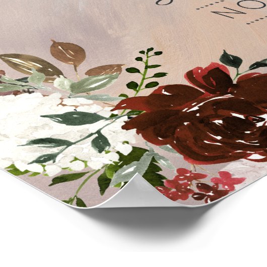 Rustic Woodland Feathers en Floral Bloom Poster (Hoek)