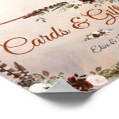 Rustic Woodland Feathers en Floral Bloom Poster (Hoek)