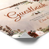 Rustic Woodland Feathers en Floral Bloom Poster (Hoek)