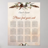 Rustic Woodland Feathers en Floral Bloom Poster (Voorkant)